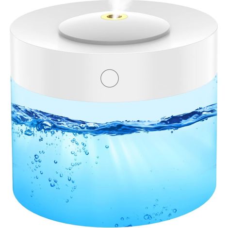 Humidificateur de chambre à coucher à brume fraîche avec lumières colorées pour la maison, bébé, grande pièce avec arrêt automatique (1,2 L, blanc) (1/5)
