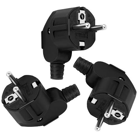 IP20 European Plug 250v (16A),Power Plug with Earth Contact, Heavy Duty Rubber Connector for Indoor Home Office Construction Site Use (1/5)