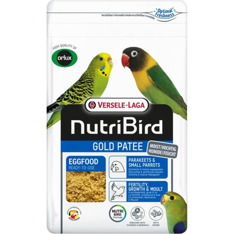 Versele Laga NutriBird Gold Patee Parrocchetti e Piccoli Pappagalli 1kg - Pasto all'uovo per piccoli pappagalli (1/2)