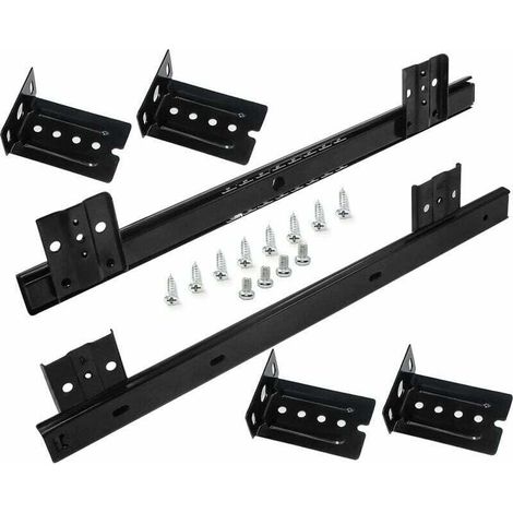 Coulisse Tiroir 350mm à Billes Noir pour Meuble et Plateau Clavier 1 Paire (1/4)