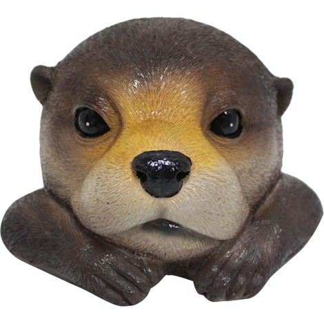 Statue de loutre flottante en résine imperméable pour bassin extérieur (1/5)