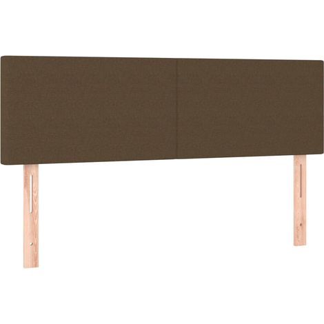 Testiera letto accessorio camera da letto mobili LED 144 x 5 x 78/88 cm tessuto marrone scuro TDL0200873