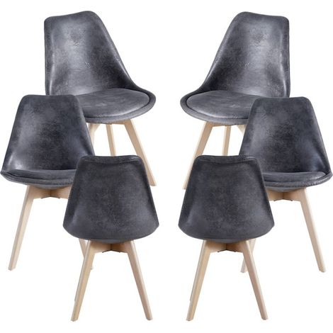 Packs Sillas Comedor - Pack 6 Sillas Synk Vintage - Gris oscuro (1/4)