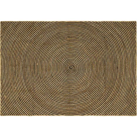 Tappeti per area Nero 160 x 230 cm Juta vidaXL