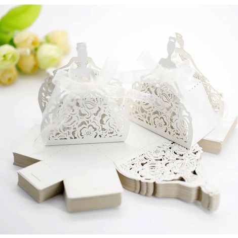 50 Pieces Small Gift Boxes, Gift Boxes, Candy Gift Boxes with Ribbon, Christmas Candy Boxes, For DIY Gifts, Weddings, Parties (1/5)