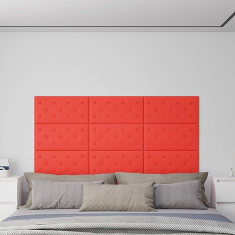 Wandkopfteilen 12 pcs Rot 60 x 30 cm Kunstleder