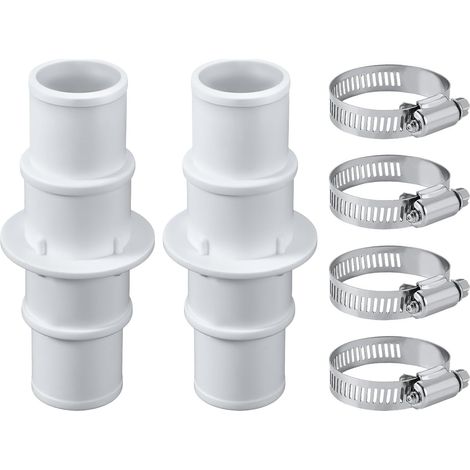 2-teiliges Set Poolschlauchverbinder mit 4 Edelstahl-Schlauchschellen, 32 mm oder 38 mm Poolschlauchadapter für Poolroboter und Filterpumpenschläuche (1/5)