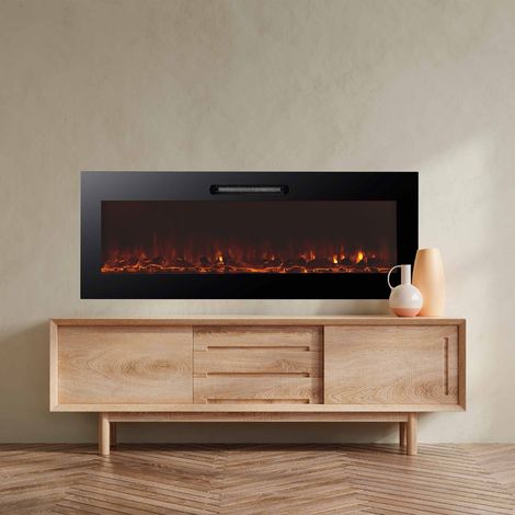Kekai – Cheminée électrique murale encastrable 2000W – Dimensions 127x16x48 cm – Télécommande incluse – Pour surfaces jusqu'à 30 m² — vue 2
