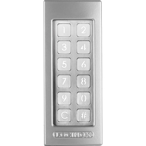 Codetastatur Slimstone 2 mit LED-Beleuchtung, 2 Relais, Aluminium silberfärbig