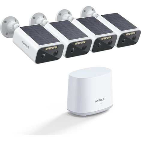 2K 3MP Camera Surveillance WiFi Exterieure sans Fil Solaire – Batterie 365 Jours, Kit 4 Cam + Home Station, 32 Go Stockage Local sans Abonnement, AI Détection Humaine, Vision Nocturne Couleur (1/5)