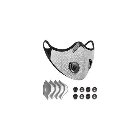 Antipoussière réutilisable M, Protection Sportive M, avec Filtre à Charbon Actif et Valve/pour activités Moto en extérieur (Noir) (1/5)