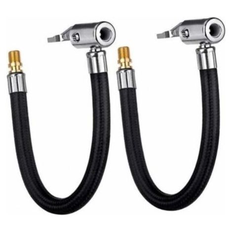 Adaptateur de gonflage pneumatique auto - Mandrin valve air 20cm métal/caoutchouc noir (2 unités) (1/4)