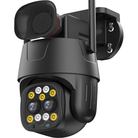 Caméra de sécurité à Domicile Caméra IP 4G Carte Sim 4K 8MP, Double Objectif, Zoom 8X, sécurité extérieure, PTZ, Suivi Automatique, vidéosurveillance(8MP 4G NO TF Card) (1/5)