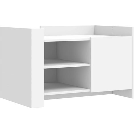 Tavolino con ripiani design moderno e contemporaneo 80 x 50 x 50 cm legno ingegnerizzato bianco DEC037959