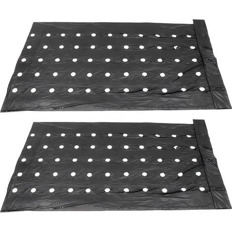 Paillis Perforé pour Jardin, Lot de 2 Paillis perforé 32.8x3.11ft PE d'Isolation Thermique Noir Thermique pour Cultures Agricoles Respirant pour Sol Évaporation Eau Protection Végétal (1/5)