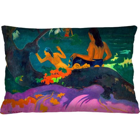 Cuscino decorativo Elegance Print Fatata Te Miti (Gauguin) 40×60 cm - Velluto, stampa fronte/retro, cerniera, imbottitura anallergica, prodotto di alta qualità (1/3)