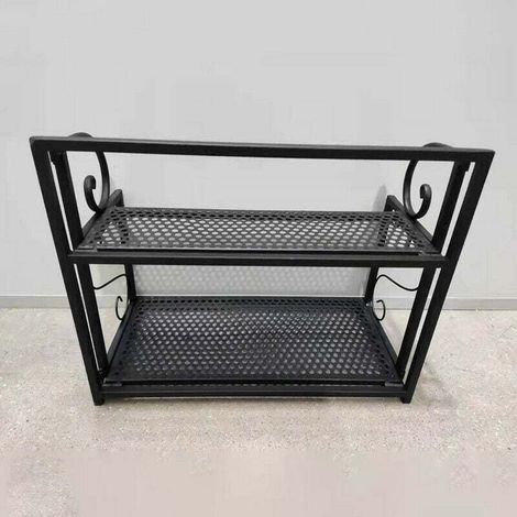 Étagère de Douche à Deux Niveaux en Métal Panier de Rangement pour Placard Cuisine Armoire Meuble Bas (1/3)