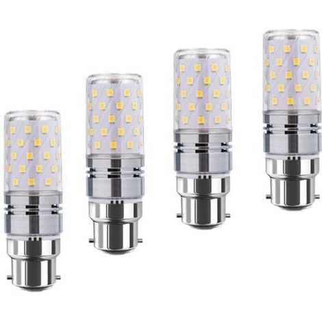 Lampadine LED B22 a forma di pannocchia da 12W, equivalenti a lampade a incandescenza da 100W, 1200lm, luce bianca calda 3000K, lampadine decorative a forma di candela, attacco B22, lampada LED non di (1/4)