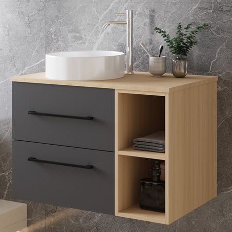 Biubiubath 800mm Bathroom Vanity Unit with Basin Soft-close Drawers Storage Cabinet