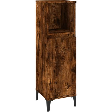 Maison Exclusive - Badschrank Räuchereiche 30x30x100 cm Holzwerks