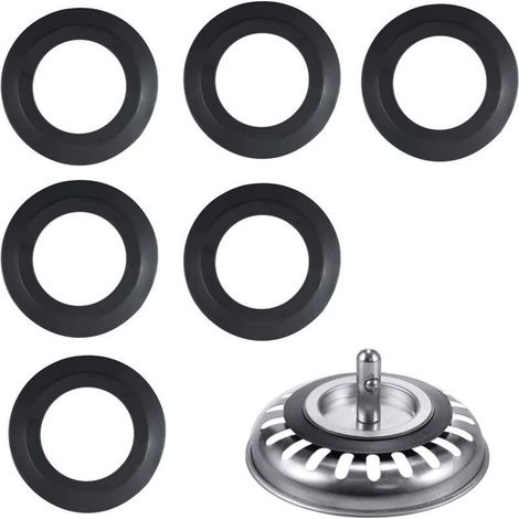 Joint Bonde Evier,6 Paquets Ø extérieur 54 mm, Ø intérieur 32 mm Cuisine Baignoire Bonde Lavabo Joint en Élastomère pour Paniers Filtrants Vidange Bouchon de Vanne et Tamis lavabo Soupape (1/5)