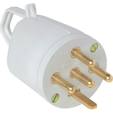 Plastiksteckdose Plexo 3p+n+t 20 A Legrand - Stecker - Grau