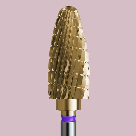 Fresa in carburo per materiali ibridi e gel con rivestimento in oro - Cono delicato (1/2)