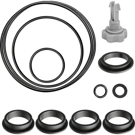 12-teiliges O-Ring-Set für Pumpenfilter – Wasserdichter schwarzer Gummi – Für Sandfiltersysteme – Poolpflege im Privatbereich – Kompatibel mit Standardmodellen (1/5)