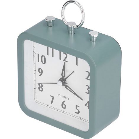 Batteriebetriebener Wecker, grün, schlichtes und ansprechendes Design, geräuschlos, strahlungsfreier Tischwecker für Zuhause, Schule und Büro (1/5)