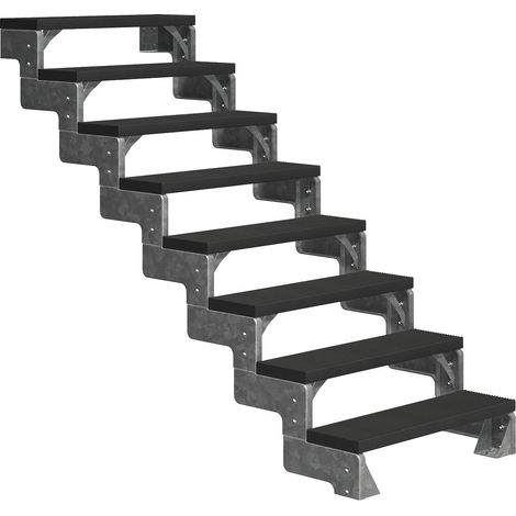 Dolle Außentreppe Gardentop 144-176cm Geschosshöhe mit Trimax anthrazit 80cm breit ohne Geländer