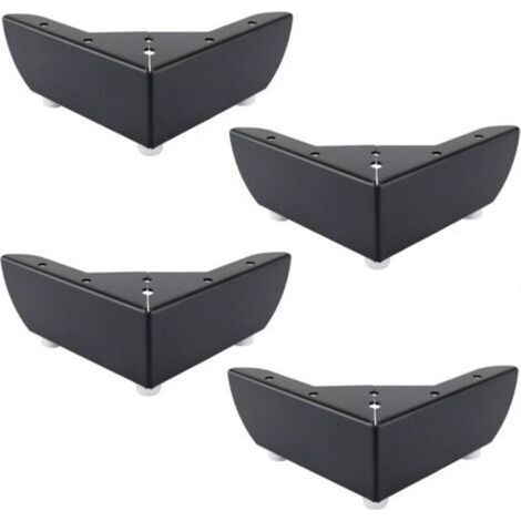 Lot de 4 Pieds DIY de Meubles de Cuisine 50mm Jambes pour Table Basse Armoires Lit Canapé Forte Pied de Chaise Bureau en Métal Noir Silencieuse Antidérapante (1/4)