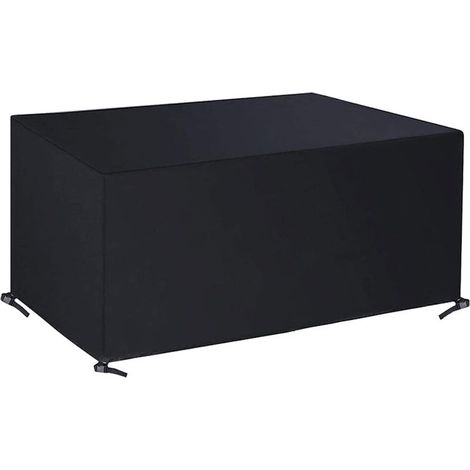 Housse de mobilier de jardin Bcc, 140 x 140 x 90 cm, polyester, noir, tissu Oxford, housse imperméable pour table de jardin avec cordon de serrage et fermeture à pression (1/5)