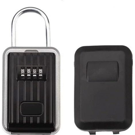 Wall Mounted Key Lock Box Waterproof Combination Padlock Safe Storage Keys Aluminum Alloy Portable Secure Lock with Sliding Cover for Garage Home Office School Studio