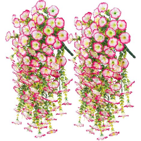 2 pièces Fleurs artificielles, Suspensions extérieur, Plantes UV résistantes, Décoration balcon, Jardin (1/5)
