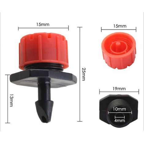 100 verstellbare Tropfer für automatische Tropfbewässerungssysteme mit Schläuchen und Mikrosprinklern, ideal für (1/3)