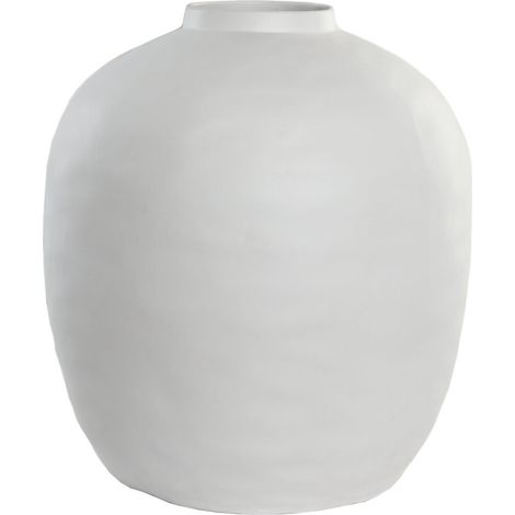 Jarron Gres 40X40X44 Artesanal Blanco (1/4)