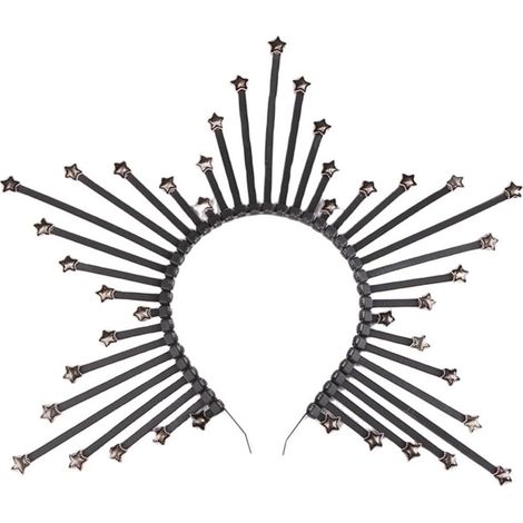 Couronne pour femme VirginMary - Serre-tête de mariage SunGoddess - Diadème baroques - Accessoire de fête - Décoration de cheveux (1/5)