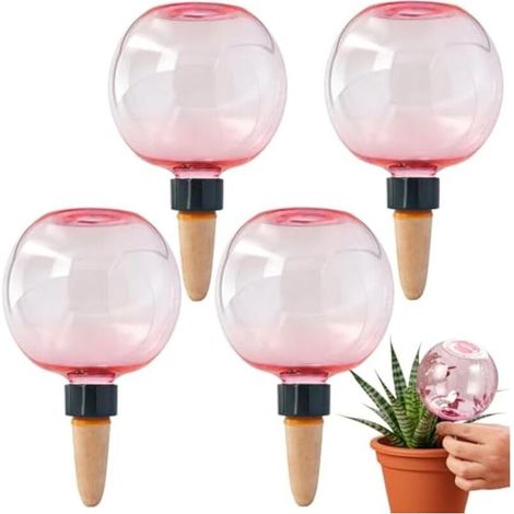 Lot de 4 Boules d’Arrosage Automatique 500 ml pour Plantes d’Intérieur, Balcon et Jardin – Bulbes Transparent en Verre (1/5)