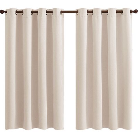 Rideaux occultants pour chambre à coucher, en microfibre isolante, à œillets, 2 pièces, 107 x 213 cm