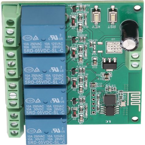 Module relais 4 canaux avec puce ESP8266, contrôle sans fil WiFi, carte relais quadruple pour équipements électroniques, 5 V CC (1/5)