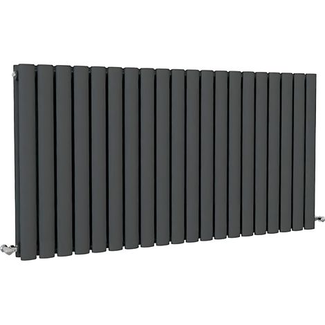 SKY Bathroom Oval Column Radiator Horizontal 600x1180mm Double Anthracite (1/5)