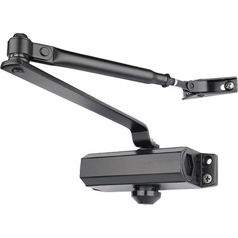 Ferme-Porte Noir -Normes CE EN 1154 & EN 1634 - Groom en Acier Inoxydable - Force de 40 à 60 Kg - Vitesse de Fermeture Réglable - Maintien Ouvert à Partir de 90 Degré - Certifié Coupe-Feu (1/5)