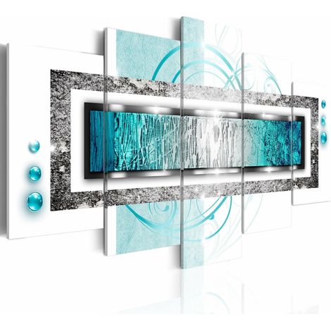 Tableau blizzard turquoise - 100 x 50 cm (1/4)