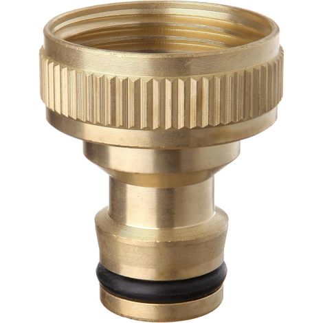 Nez de Robinet Femelle 3/4" - 1 Pièce - Laiton Massif - Raccord Universel Anti-Corrosion - Jardin et Lavage Extérieur - Couleur Laiton (1/2)