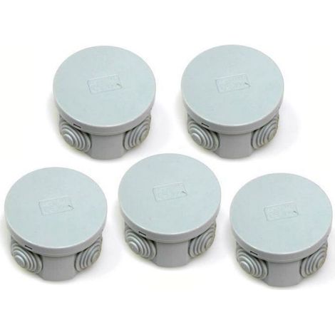 Lot de 5 boîtes de dérivation IP44 Œillets en Caoutchouc et Couvercle à Clipser 65 x 30 mm (1/2)