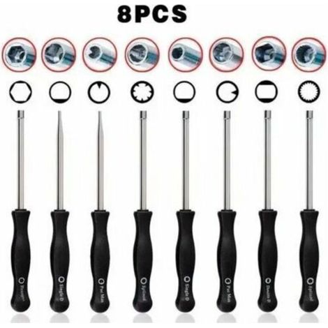 Kit de clé de réglage carburateur 8 outils – Pour débroussailleuse et tronçonneuse – Ajustement vitesse moteur et mélange air-carburant