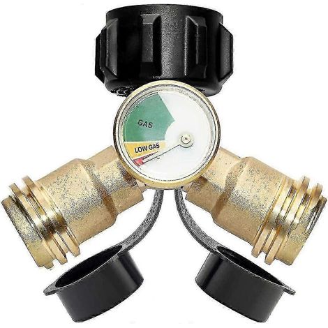 Répartiteur Barsinfi, adaptateur en Y pour réservoir de propane, avec instrument, raccord en T pour GPL à 2 voies (1/3)