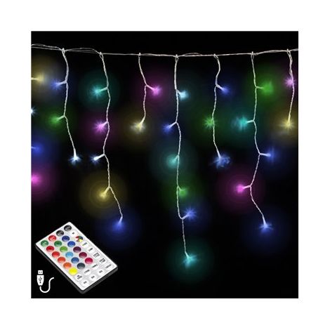 NATALE - TENDA LUMINOSA 160 LED MULTICOL RGB C/TELECO USB MAURER-BLISTER (1/3)