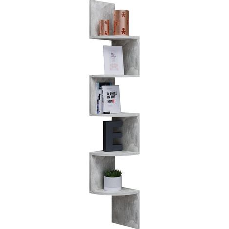 Estante de pared de madera Deco Estante de esquina Mintis 123x20x20 - VCM