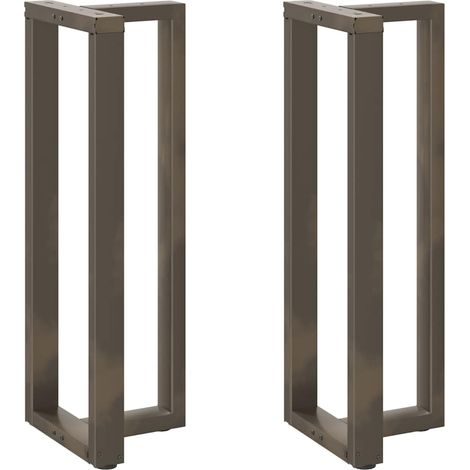 Bartischbeine T-Form 2 Stk. Naturstahl 50x35x(110-111) cm Stahl